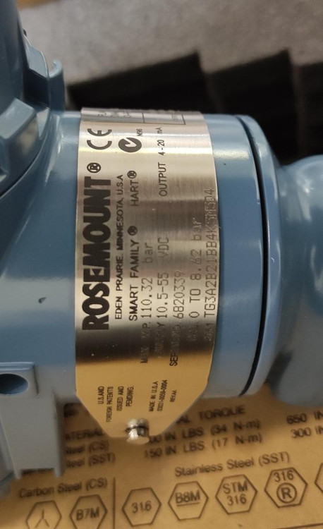 ROSEMOUNT PRESSURE TRANSMITTER -- 3051TG3 SERIES